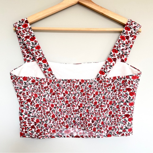 Abercrombie &‎ Fitch Women's Large Cropped Top Fairy Garden Cottagecore Flower - Picture 5 of 11